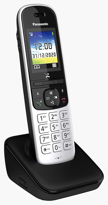 Panasonic KX-TGH710 Telefono Cordless Singolo, Display a Colori, Vivavoce, Pulsante Regola Volume, Resistente agli Urti, ModalitÃ  Non Disturbare, Eco Mode Plus, Design Minimal Elegante, Silver