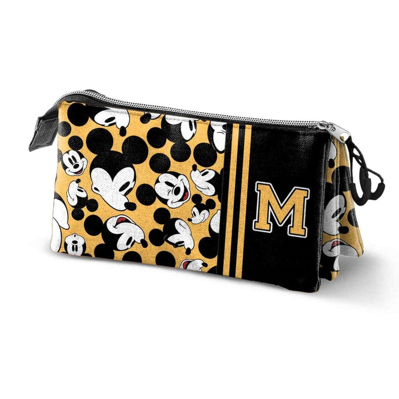 Mickey Mouse Yellow-ECO Triple Pencil Case, Yellow, 23 x 11 cm