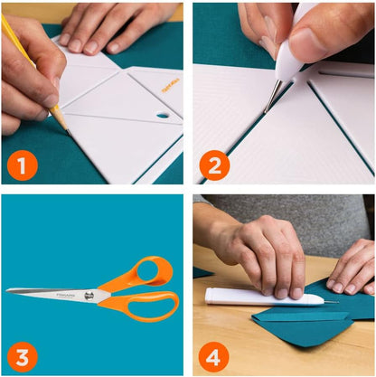 Fiskars 3D Paper Jewel, Geode template, For Creating 3D Shapes, Plastic, White, 1059566 Geode Stencil