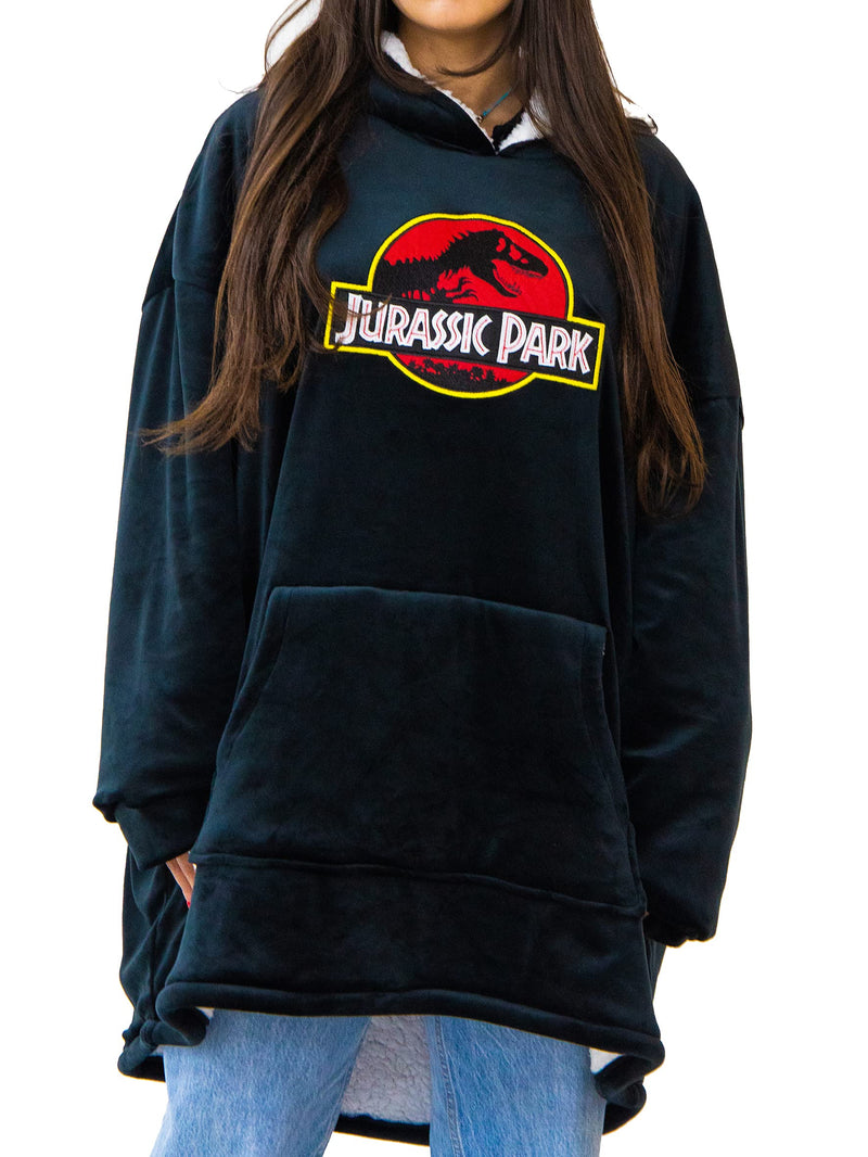 cotton division Jurassic Park UXJUPAMSP001 Sweatshirt à Capuche, Noir, Taille Unique Mixte