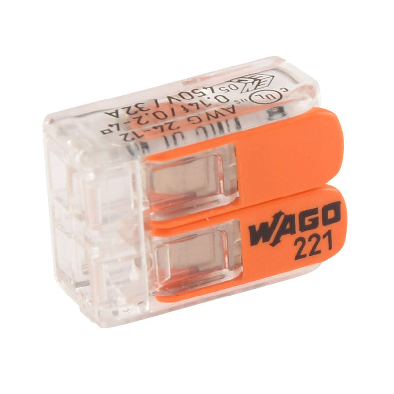 Wago 221-412 wire connector Cage Clamp Orange, Transparent