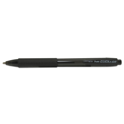 Pentel - Pentel Kachiri Retractable Ballpont Pen 1.0mm Tip 0.5mm Line Black (Pack 12) - BK450A-A