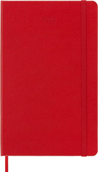 Moleskine Weekly Planner 2023, 12-Month Weekly Diary, Weekly Planner and Notebook, Hard Cover, Large Size 13 x 21 cm, Colour Scarlet Red, 144 Pages Hard Large Scarlet Red