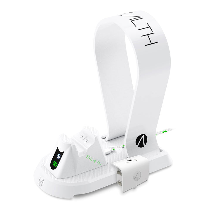 Stealth SX-C60 White Charging Station with Headset Stand for XBOX ONE Including Rechargeable Battery