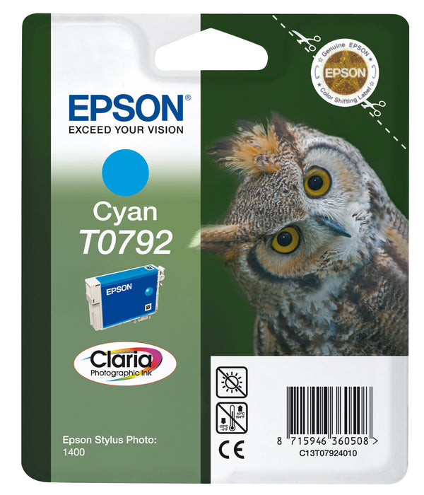 Epson Owl Singlepack Cyan T0792 Claria Photographic Ink