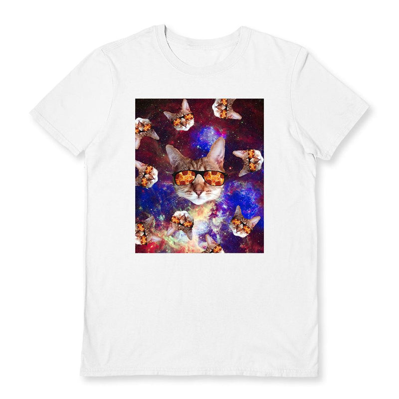 RANDOM GALAXY (SPACE KITTY) WHITE UNISEX T-SHIRT