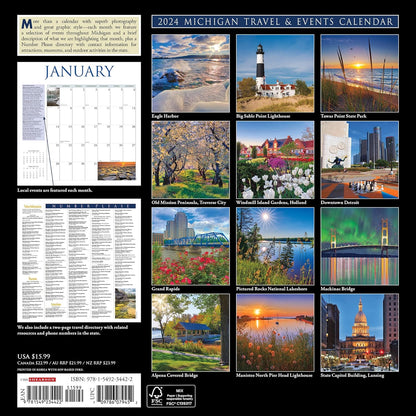 Michigan 2024 12 X 12 Wall Calendar