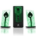 GOgroove BassPULSE 2.1 Computer Speakers with Green LED Glow Lights and Powered Subwoofer - Gaming Speaker System for Music on Desktop, Laptop, PC with 40 Watts, Heavy Bass