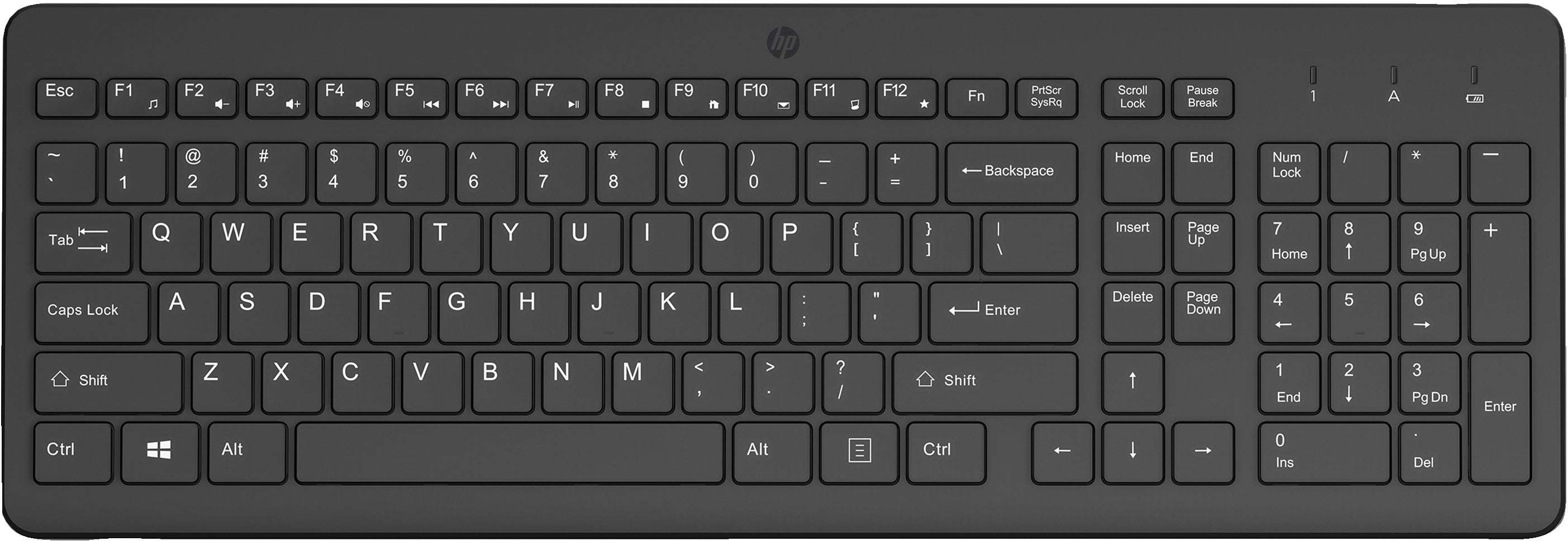 Hp 225 - Keyboard - 2.5-Zone Layout - Wireless - 2.4 Ghz - Uk - Black
