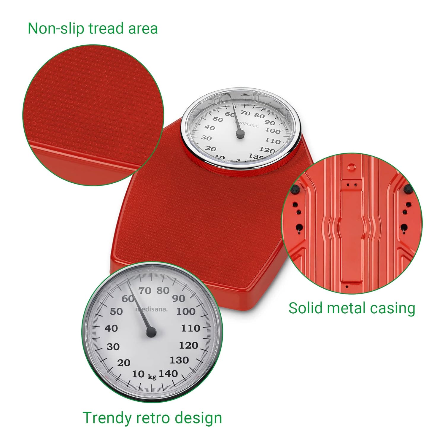 medisana Personenwaage PS 100 rot fur max. 150,0 k