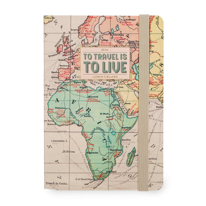 Legami - Medium Photo Weekly Diary with Notebook, 12 Months, January 2024 December 2024, Week Detail on Left Page, Writing Space on Right Page, 12x18 cm, Travel Theme