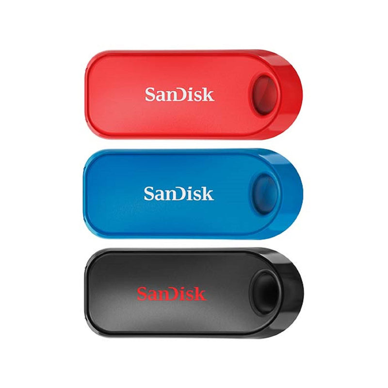 SanDisk 32GB Cruzer Snap USB 2.0 Flash Drives Black/Blue/Red (3-pack) 32GB Triple Pack Red/Blue/Black