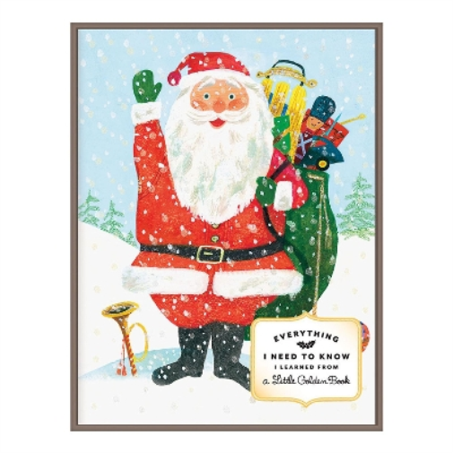 Everything I Need To Know I Learned From A Little Golden Book Santa Large Embellished Notecards