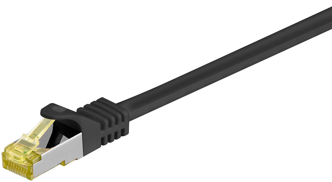 Goobay RJ45 Patch Cord CAT 6A S/FTP (PiMF), 500 MHz, with CAT 7 Raw Cable, black, 25m