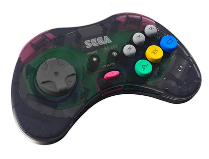 Retro-Bit Official SEGA Saturn Wireless Bluetooth Controller for PC, Switch, Mac, Steam, RetroPie, Raspberry Pi - Slate Grey