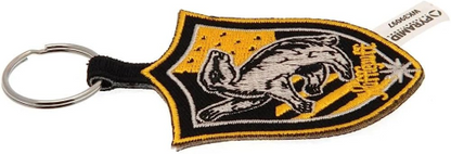 HARRY POTTER Hufflepuff Crest Woven Keyring - Official Merchandise