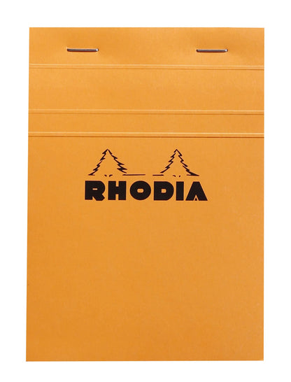 RHODIA 13200C - Stapled Notepad N°13 Orange - A6 - Small Squares - 80 Detachable Sheets - 80G Clairefontaine Paper - Soft, Resistant and Waterproof Coated Card Cover - Basics