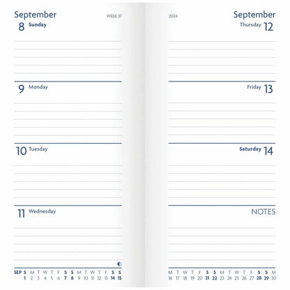 2024 Fashion Diary Sunday Start Purple Soft Touch Slim Diary