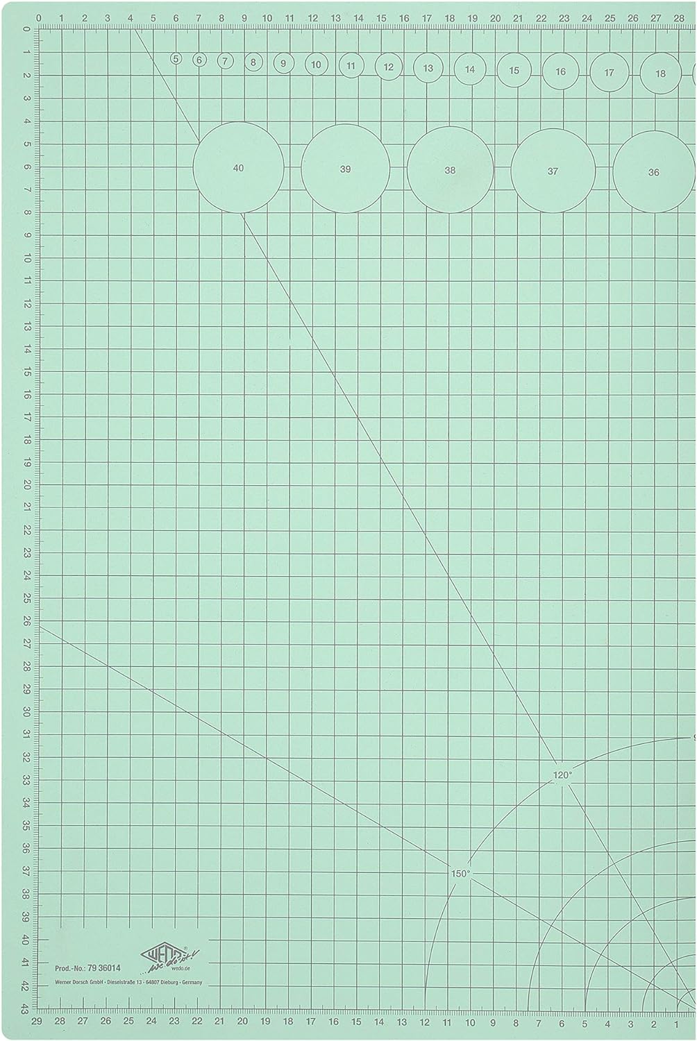 WEDO Cutting mat, Mint Green, A2 Mint Green A2/A3 foldable