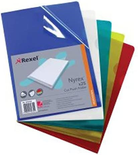 ACCO - Rexel Nyrex Cut Flush Folder Polypropylene A4 110 Micron Blue (Pack 25) 12161BU
