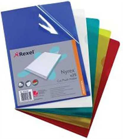 ACCO - Rexel Nyrex Cut Flush Folder Polypropylene A4 110 Micron Blue (Pack 25) 12161BU