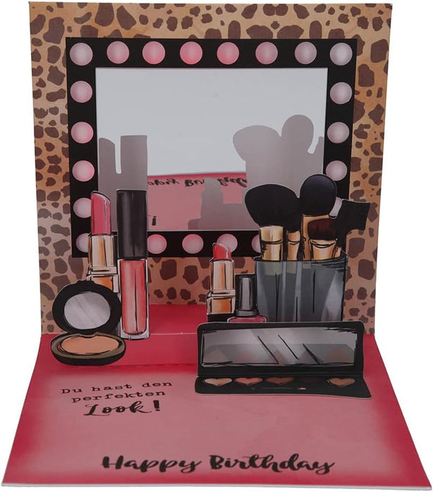 Depesche 0011694-018 Pop-Up Birthday Card Folding Card with Music, Light Elements and an Original Saying, Birthday Card with Envelope, Format 15.5 x 15.5 cm