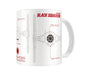 SD Toys  Ceramic Mug with Star Wars Episode 7 Black Squadron Blueprint Design - Black and White