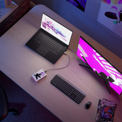 Seagate FireCuda Ghost-Spider Special Edition, 2TB, External Hard Drive - USB 3.2 Gen 1, customizable LED RGB lighting Pink, with Rescue Services (STKL2000418) Ghost Spider - HDD 2TB PC/Xbox/PS4/PS5