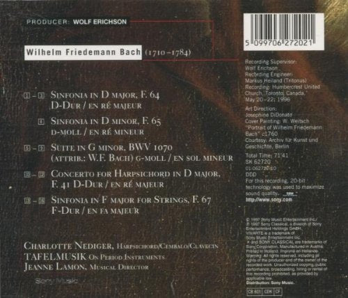Friedemann Bach: Sinfonias / Suite BWV 1070 / Concerto for Harpsichord F.41