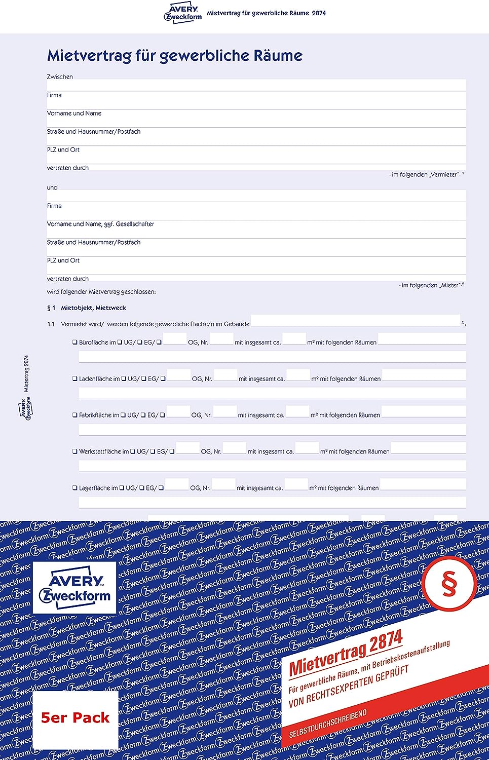 AVERY Zweckform Mietvertrage fur Gewerberaume