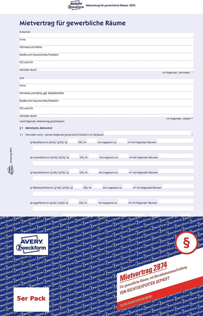 AVERY Zweckform Mietvertrage fur Gewerberaume