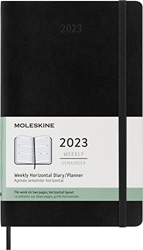 Moleskine Classic 12 Month 2023 Weekly Horizontal Planner, Soft Cover, Large (5" x 8.25"), Black
