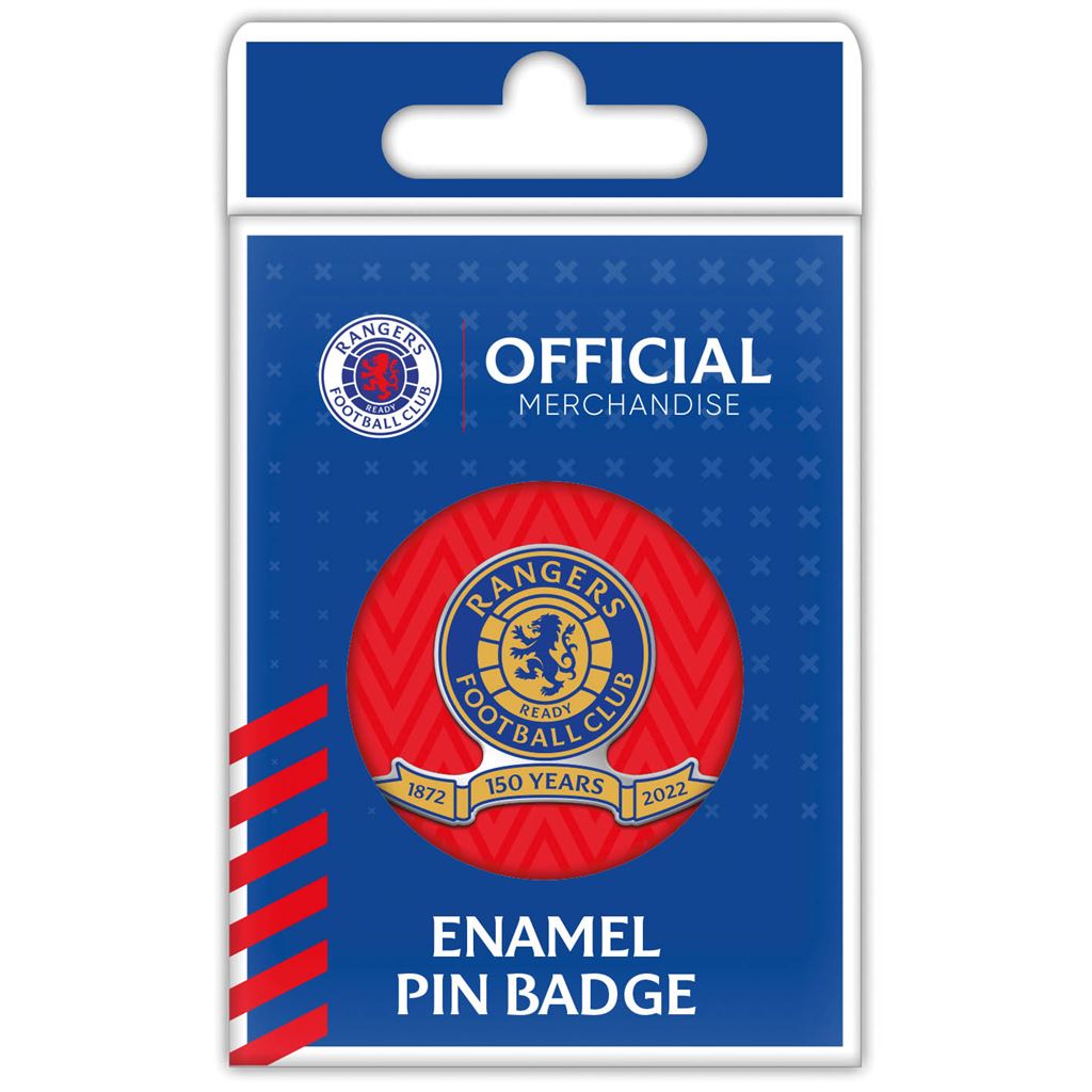 Rangers FC Enamel Pin Badge (150 Years Club Crest), 25mm – Official Merchandise