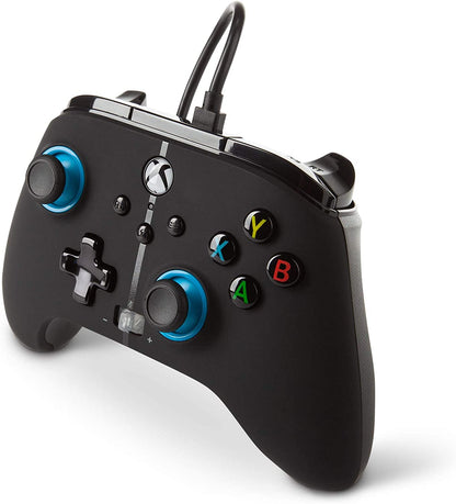 PowerA Enhanced Wired Controller for Xbox - Blue Hint, Gamepad, Wired Video Game Controller, Gaming Controller, Xbox Series X|S Blauer Hinweis