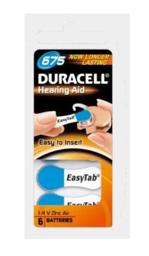 6 DURACELL Knopfzellen 675 AC 1,45 V