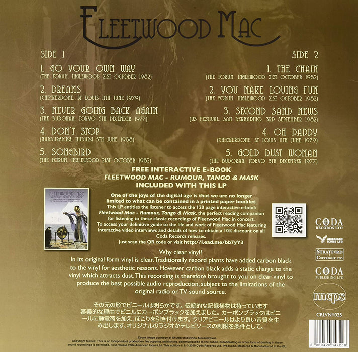 FLEETWOOD MAC - RUMOURS IN CONCERT: LIMITED EDITION ON CLEAR VINYL