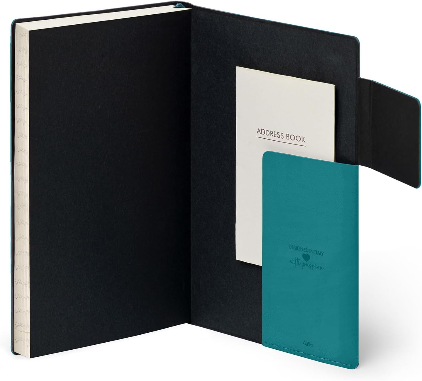 Legami - Medium Weekly Diary with Notebook, 12 Months, January 2024 December 2024, Week Detail on Left Page, Writing Space on Right Page, 12 x 18 cm, Malachite Green