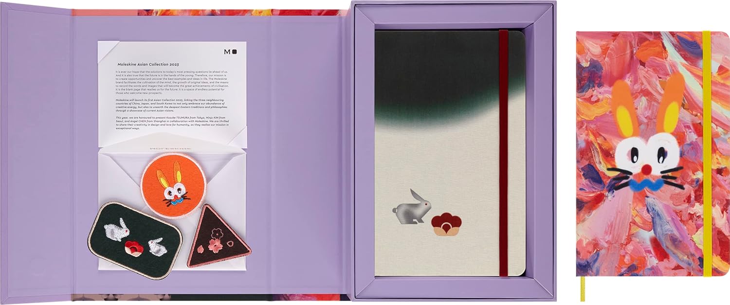 Moleskine Limited Edition Notebook Year of the Rabbit and Sakura Set, Large, Ruled (5 x 8.25), Bundle Pattern Bundle Ruled