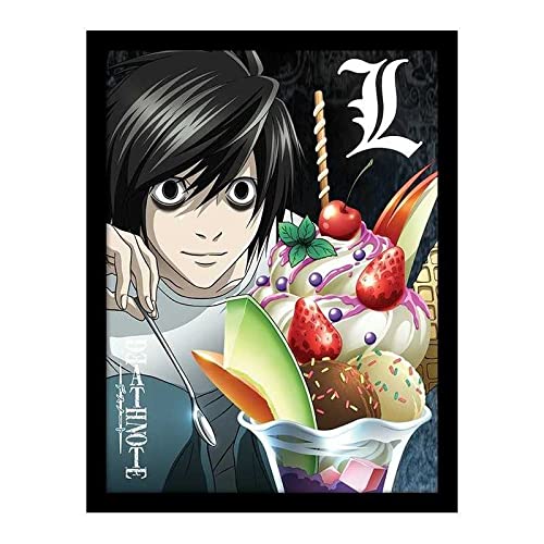 DEATH NOTE - L Ice Cream - Framed Print 30x40cm