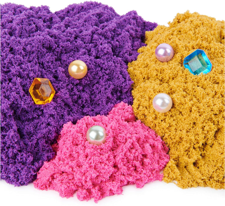 Kinetic Sand, Mermaid Crystal Playset, 481g of Play Sand, Gold Shimmer Sand, Storage and Tools, Sensory Toys for Kids Aged 3 and up