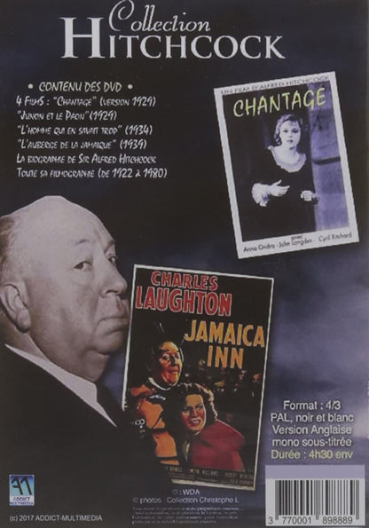 Collection Hitchcock L'homme qui en savait trop - l'Auberge de la Jamaïque- Junon et la paon - Chantage (4 DVD)