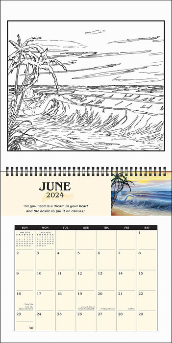 Wall - Cal 24 Bob Ross 2024 Coloring Wall Calen