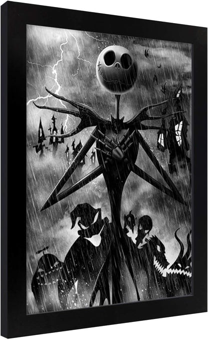Pyramid International Nightmare Before Christmas (Jack Storm) Framed Print Memorabilia, Multi-Colour, 30 x 40 x 1.3 cm
