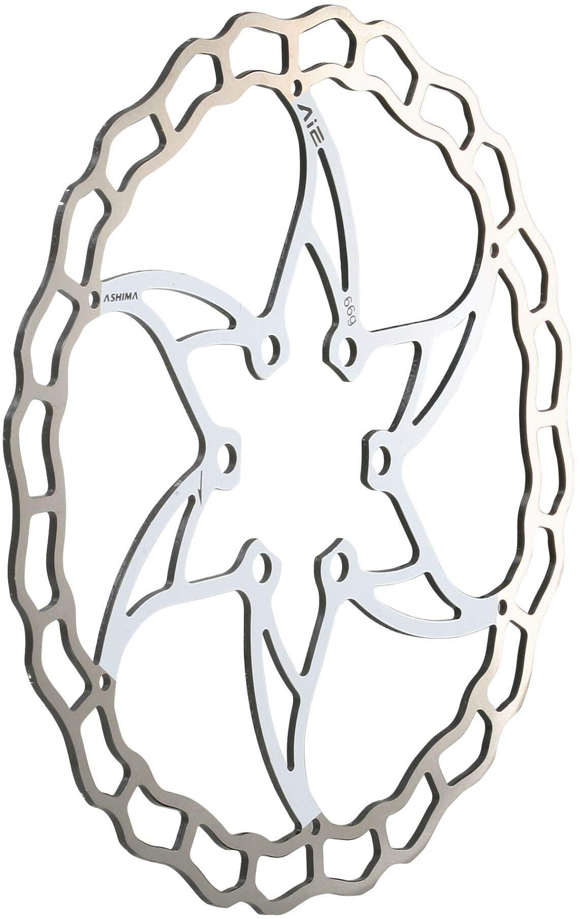 Ashima 6 Colours Ai2 The World's Lightest Disc Brake Rotor 160mm 180mm (White, 160mm)