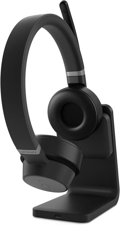 Lenovo Go - Headset - on-ear - Bluetooth - wireless, wired - active noise cancelling - USB-C - thunder black - Certified