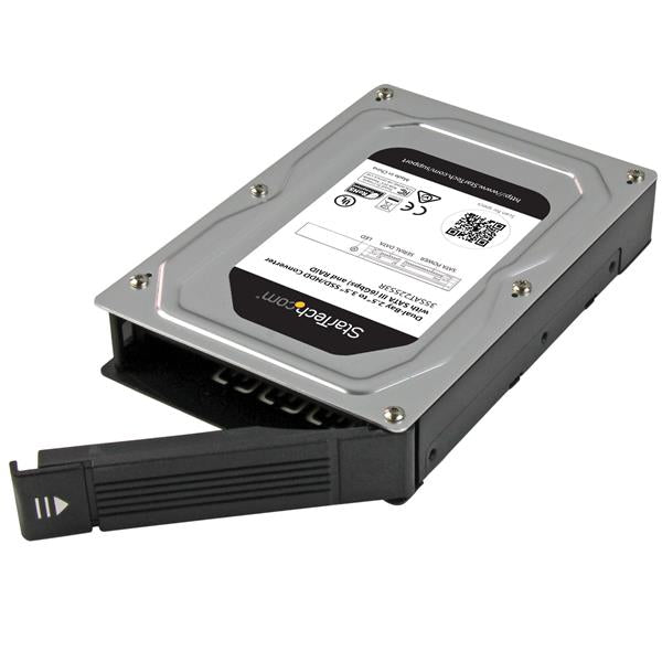 StarTech.com Dual-Bay 2.5” to 3.5” SATA Hard Drive Adapter Enclosure with RAID