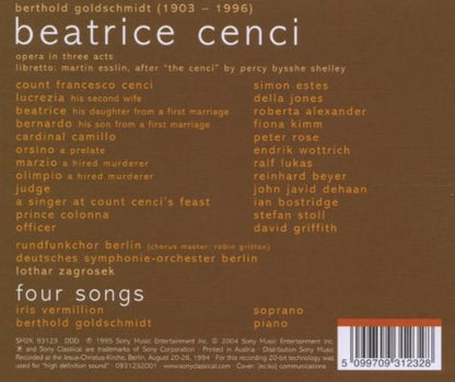 Beatrice Cenci,Four Lieder