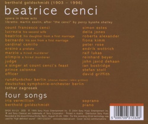 Beatrice Cenci,Four Lieder