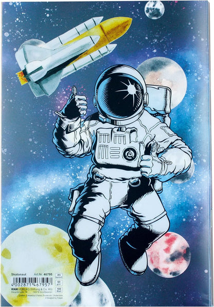 RNK 46795 Notebook "Skatonaut", PP Cover, DIN A5, Squared, 100 Sheets, Pack of 1