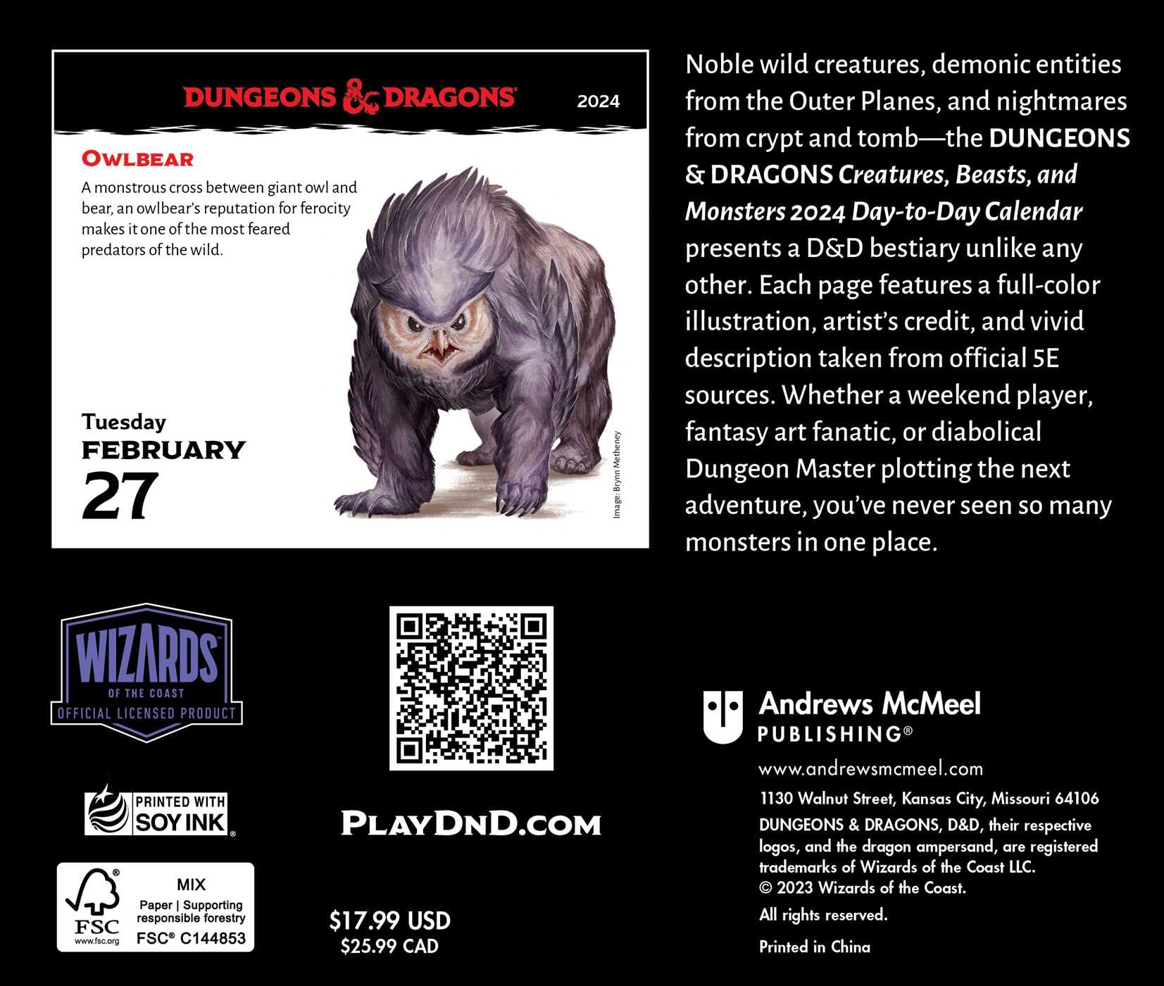 Dungeons & Dragons 2024 Day-To-Day Calendar